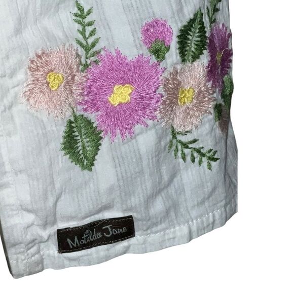 Matilda Jane Enchanted Garden Best-Dressed Embroidered Blouse White Small EUC - Picture 9 of 11